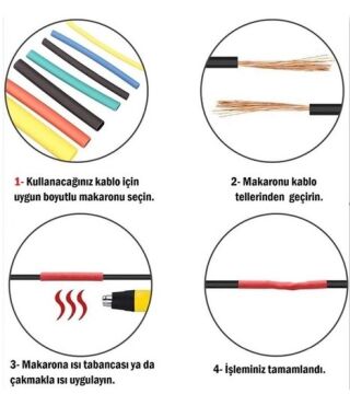 560 Parça Set Isıyla Daralan Makaron Kablo Koruyucu Kılıf