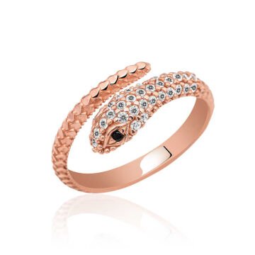 925 Ayar Gümüş Rose Yılan Yüzük