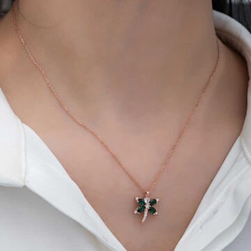 925 Ayar Gümüş Rose Yusufçuk Kadın Kolye