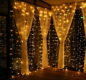 3x3 Perde Led 300 Adet Ledli Gün Işığı 8 Mod Eklemeli PL-10