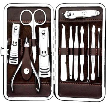 Profesyonel Çelik Manikür Pedikür Seti 12 Parça El Ayak Bakım
