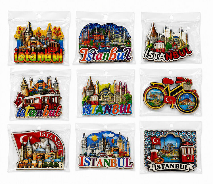 İstanbul Temalı Ahşap Buzdolapı Süsü Magnet