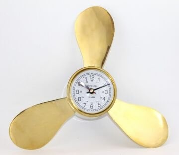 Pirinç Duvara Asmalı Pervane Tasarımı Saat