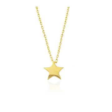 925 Ayar Gümüş Gold Yıldız Kadın Kolye
