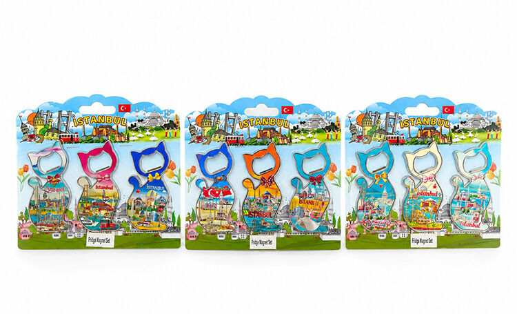 İstanbul Temalı Metal Buzdolapı Süsü Magnet 3'Lü Set