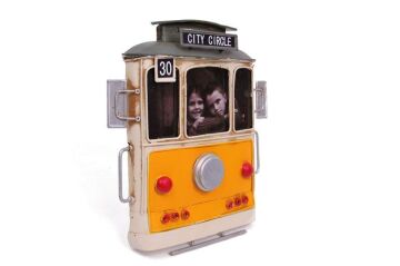 Dekoratif Metal Çerçeve Tramvay Temalı Vintage Hediyelik