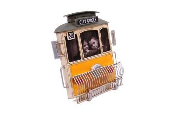 Dekoratif Metal Çerçeve Tramvay Temalı Vintage Hediyelik