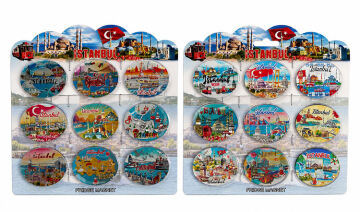 İstanbul Temalı Silikon Buzdolapı Süsü Magnet 9'Lu Set