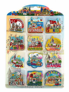 İstanbul Temalı Silikon Buzdolapı Süsü Magnet 12'Li Set