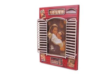 Dekoratif Metal Çerçeve Panjur Temalı Vintage Hediyelik