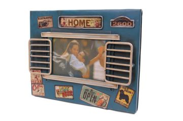 Dekoratif Metal Çerçeve Panjur Temalı Vintage Ev Ofis Hediyelik
