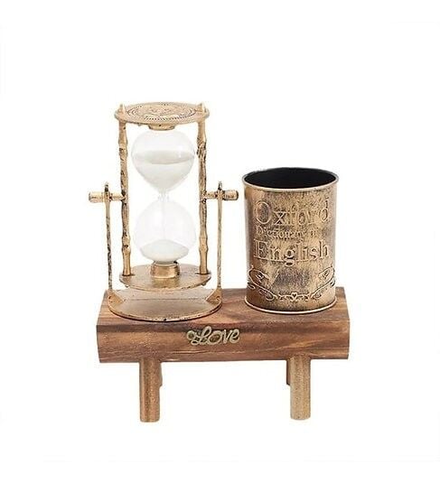 Dekoratif Kalemlikli Kum Saati Nostaljik Hediyelik S-15