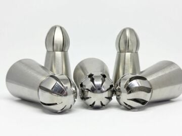 5'li Profesyonel Top Duy Ucu Seti – 5.9 cm Büyük Boy Paslanmaz Çelik Krema Sıkma ve Fırfır Uçları