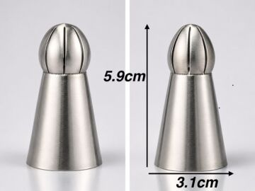 5'li Profesyonel Top Duy Ucu Seti – 5.9 cm Büyük Boy Paslanmaz Çelik Krema Sıkma ve Fırfır Uçları