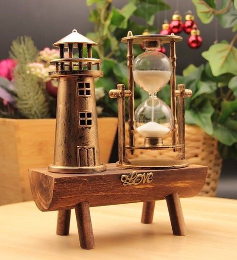 Deniz Feneri Tasarımlı Kum Saati Dekor Hediyelik S-13