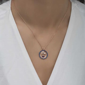 925 Ayar Gümüş Rose Anne Ve Bebek Sevgisi Kolye