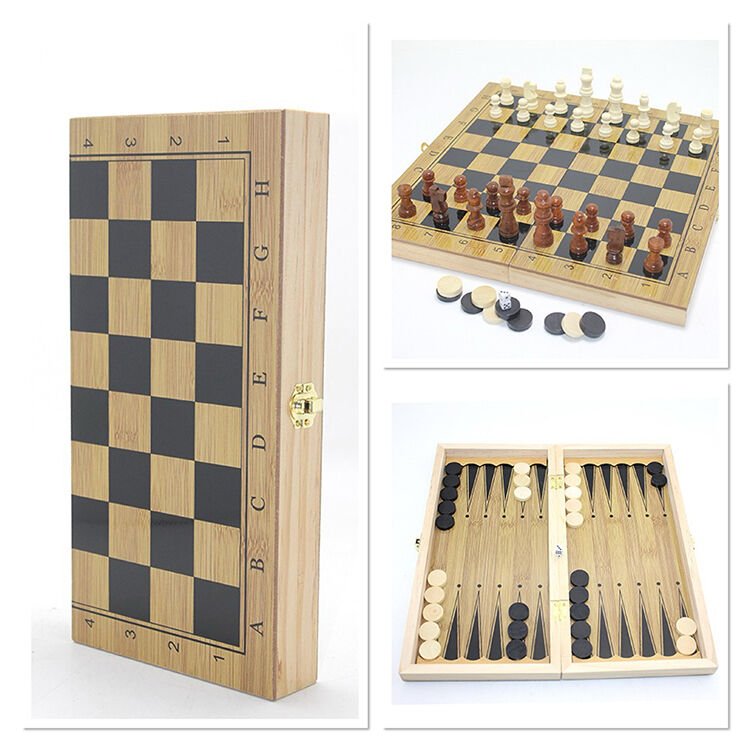 Ahşap Satranç ve Tavla Seti