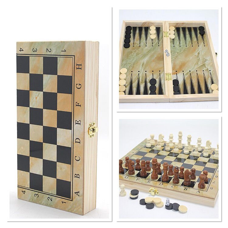Ahşap Satranç ve Tavla Seti