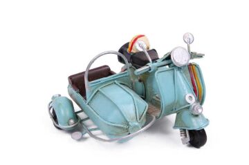 Dekoratif Metal Scooter Sepetli Vintage Biblo Ev Ofis Hediyelik