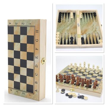 Ahşap Satranç ve Tavla Seti