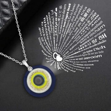 925 Ayar Gümüş 100 Dilde Seni Seviyorum Nazar Kolye