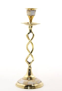 Tekli Pirinç Sedefli Şamdan