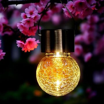 Kırık Cam Tasarımlı Güneş Enerjili Askılı Led Işık Dekor