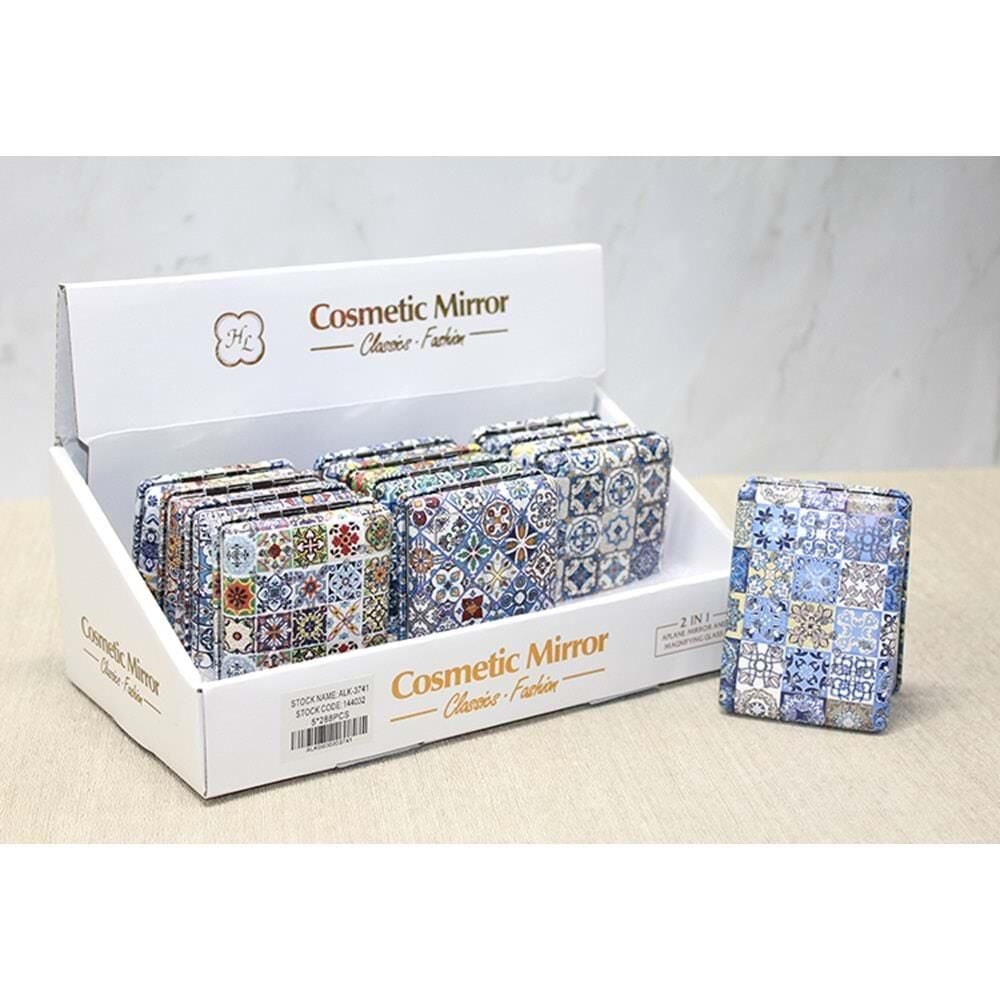 Taşlı El Aynası Dikdörtgen Kalın