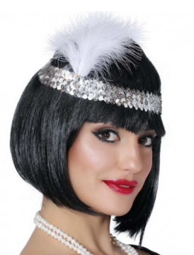 Gümüş Renk Çarliston Saç Bandı