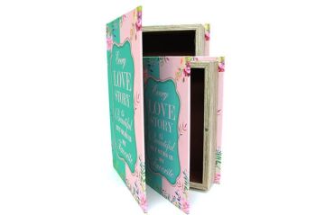 Kutu Kitap Love Story 2'li Set Kitap Kutusu Dekoratif Hediyelik