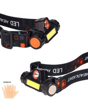 8 Saat Dayanıklı Şarjlı Sensörlü Mıknatıslı Kafa Lambası