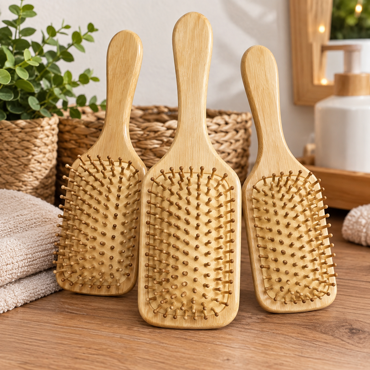 Bambu Saç Fırçası Tarak-25 cm