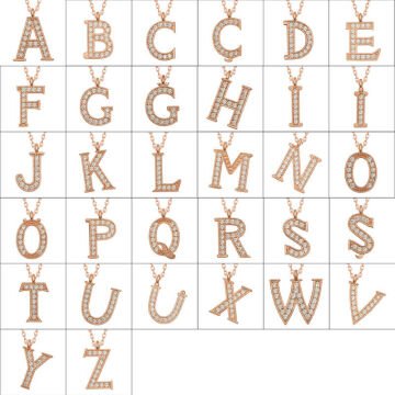 925 Ayar Gümüş Rose Ş Harfi Kadın Gümüş Kolye