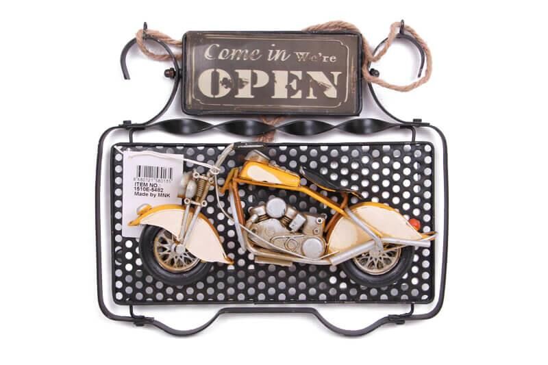 Dekoratif Metal Kapı Yazısı Motosiklet Dekorlu Vintage Hediyelik