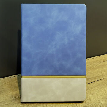 Desenli Gri Deri Defter