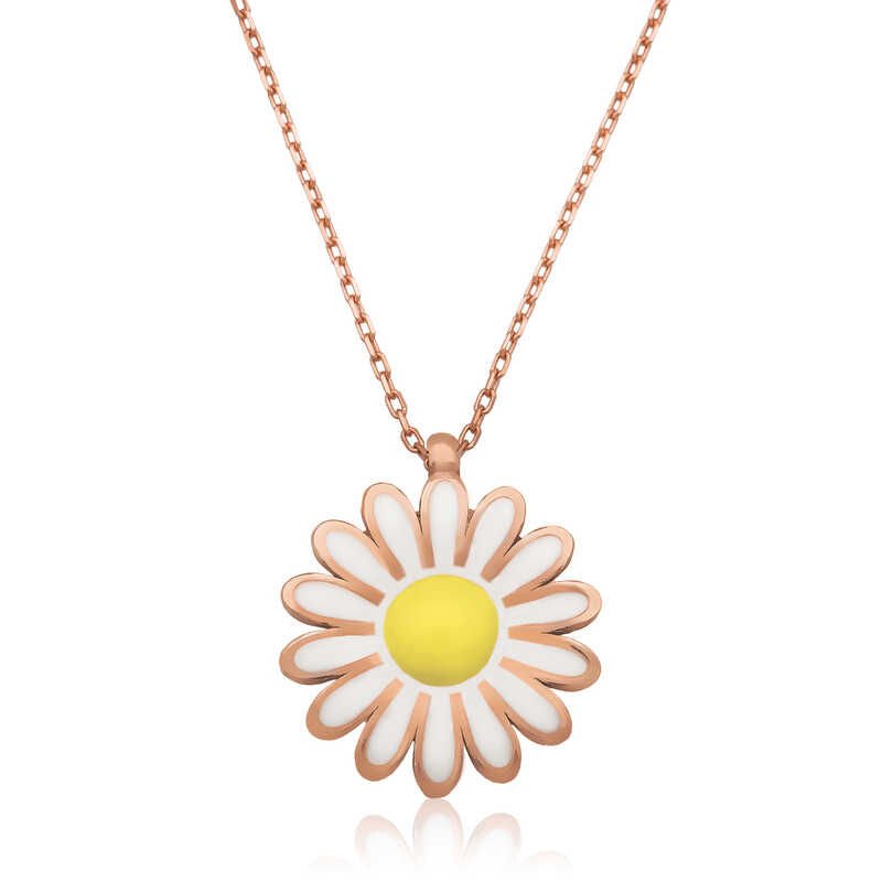 925 Ayar Gümüş Papatya Kadın Gümüş Kolye