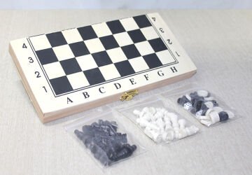 Ahşap Kutulu Satranç ve Tavla Seti