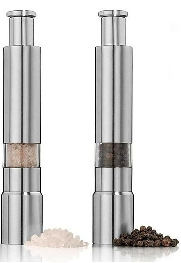 Karabiber Tuz Baharat Öğütücü Otomatik Basmalı Çelik Değirmen