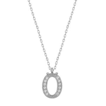 925 Ayar Gümüş Rodyum Kaplama Ö Harfi Kadın Gümüş Kolye
