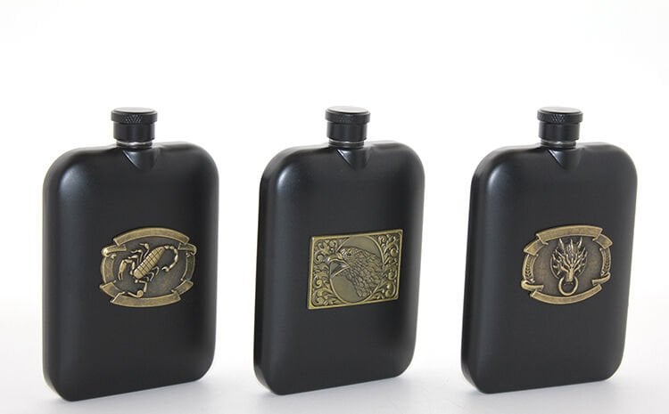 Paslanmaz Çelik Kabartmalı Tekli 6 Oz Matara