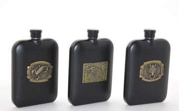 Paslanmaz Çelik Kabartmalı Tekli 6 Oz Matara