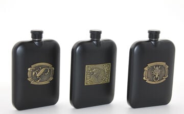 Paslanmaz Çelik Kabartmalı Tekli 6 Oz Matara