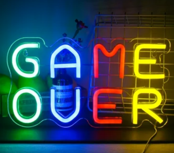 GAME OVER Yazılı Neon Led