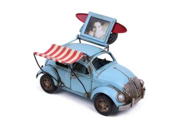 Dekoratif Metal Araba Çerçeveli ve Tenteli Vintage Hediyelik