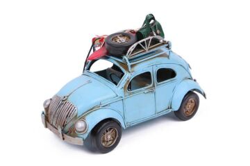 Dekoratif Metal Araba Çerçeveli ve Tenteli Vintage Hediyelik