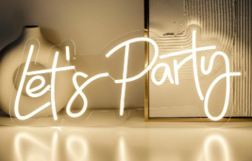LET'S PARTY Yazılı Neon Led