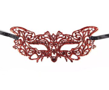 Kırmızı Dantel Masquerade Maskesi 9 No