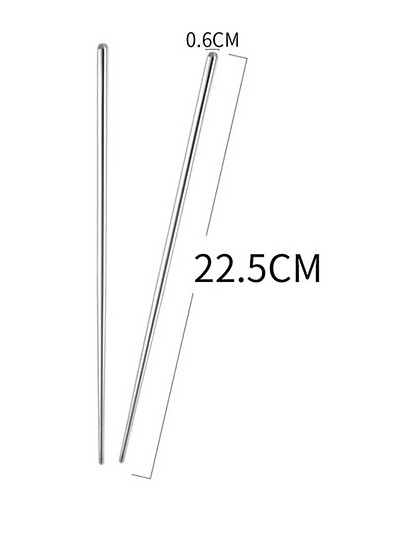 Metal Paslanmaz Çelik Yemek Çubuğu 5'li