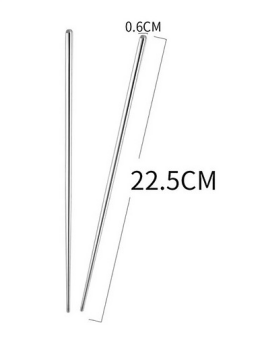 Metal Paslanmaz Çelik Yemek Çubuğu 5'li