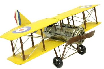 Dekoratif Metal Uçak Çift Kanatlı Biblo Dekoratif Hediyelik